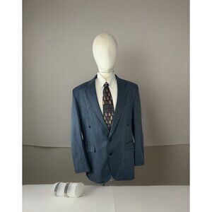 Circle S Dallas Blue Gray Western Yoke Blazer Jacket Men 42 R Cowboy Sport Coat